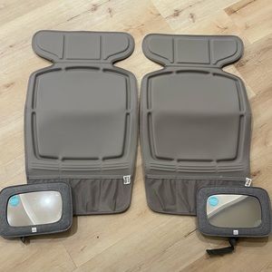 Travel Bug by Goldbug 2-Pack Heavy Duty Car Seat Protector & 2-Pack Mirrors